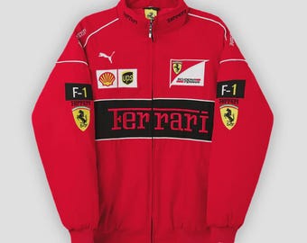 Vintage Ferrari F1 Racing Jacket | Red Motorsport Bomber | Y2K Streetwear Jacket | Retro Racing Coat