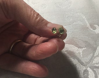 Vintage Citrine Gold Post Earrings, 1980s Moms Post Earrings