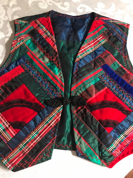 Beautiful Handmade Crazy Quilt Patchwork Velvet Child’s Vest