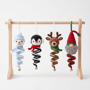 Crochet Spiral Wind Spinner Pattern, 4-in-1 Christmas Ornament Amigurumi Snowman Penguin Reindeer Gnome, PDF Digital Download image 8