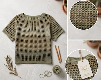 Crochet Mesh Top Pattern PDF, Boho Summer Sweater Crochet Pattern, Crochet Cardigan Top, Crochet Vest Pattern, Sizes XS–3XL-Digital Download