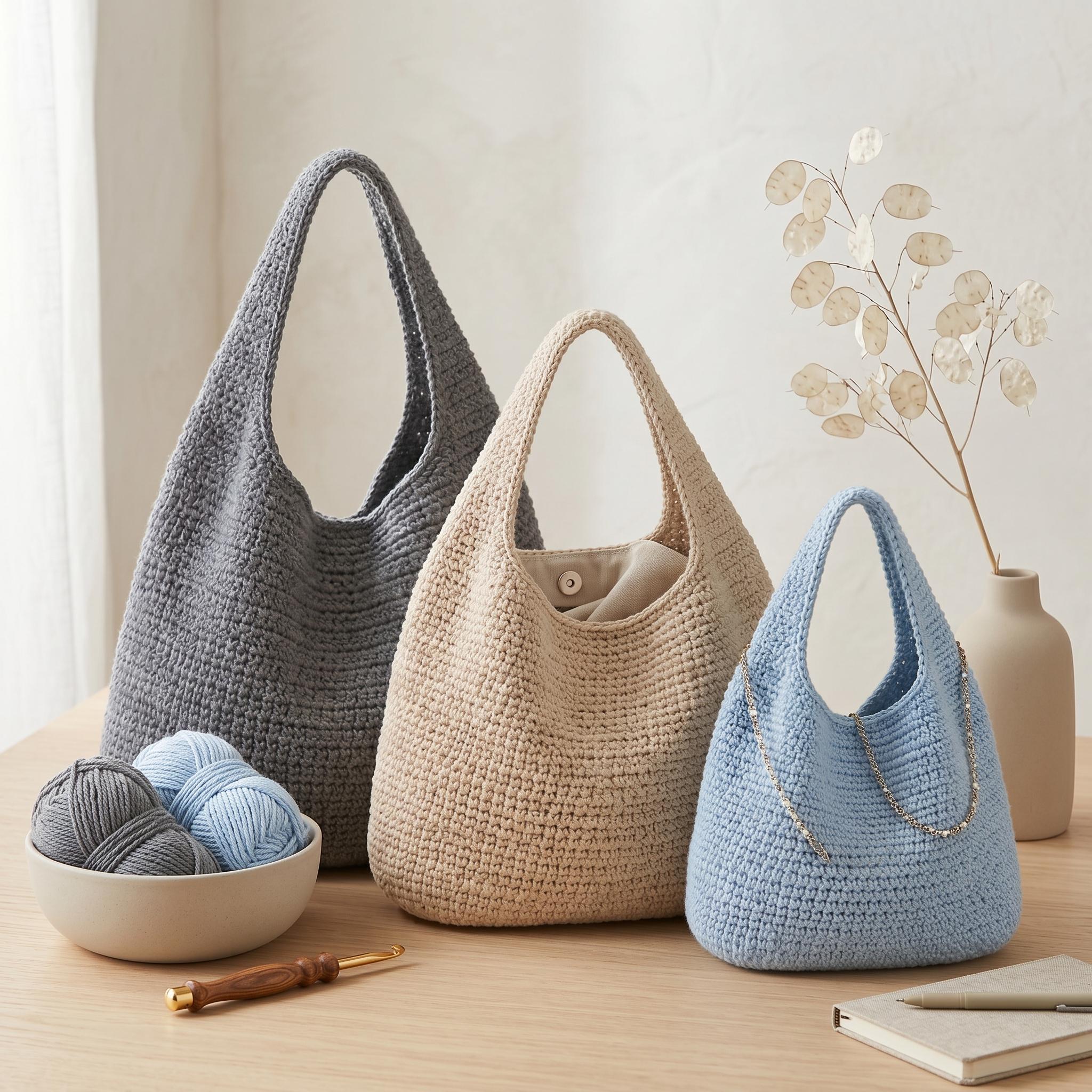40 Crochet Shoulder Bags with Crossbody Bags, Tote Bags, and Bucket Bags 35 Beginner Crochet Hobo Bag Pattern 3 Sizes Modern Shoulder