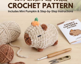 No Sew Capybara Crochet Pattern | Easy Amigurumi PDF with Pumpkin | Kawaii Plushie Pattern | Cute Crochet Gift | Beginner Friendly