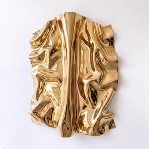 Gold Wall Sculpture | Silver Wall Art | Chrome Wall Decor | Abstract 3D Wall Art | Modern Metal Wall Decor | Statement Wall