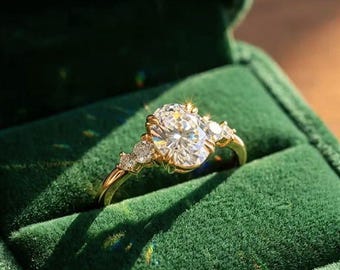 Promise Ring For Her, Engagement Ring, Unique Ring, Moissanite Ring, Diamond Ring, Dainty Gold Ring, 14K Gold Ring, Statement Rings