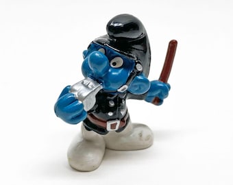 Vintage 1981 Schleich Schlumpf Polizist PVC Plastik Spielzeug Figur