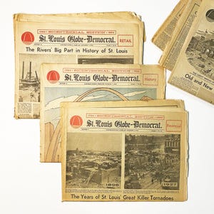 Vintage 1964 St. Louis Globe-Democrat Newspaper Bicentennial Edition 10 Sections February 29-March 1