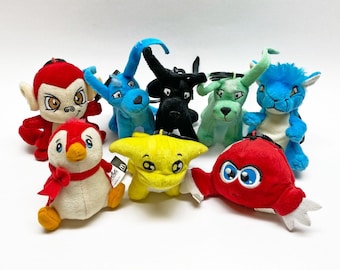 Miniaturas de pelúcia Neopets vintage de 2005 com chaveiros Petpet - Escolha uma