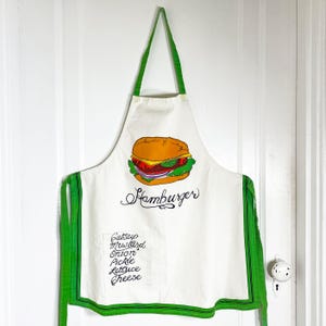 Vintage 1970s Design House Grilling Apron - Hamburger Graphic