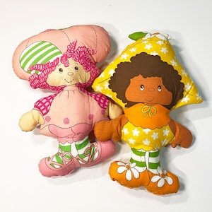 Vintage 1980s Strawberry Shortcake Cut and Sew Plush Dolls – Raspberry Tart, Orange Blossom