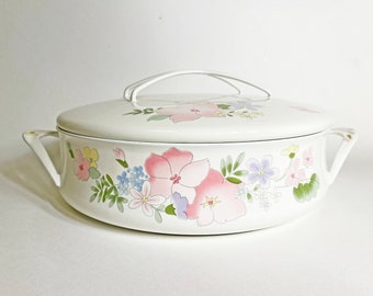 1950s Kobe Cookware Floral Enamel Pot