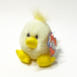 NWT Vintage 1997 Puffkins &quot;Peeps&quot; Yellow Chick Mini Plush Collectible Keychain
