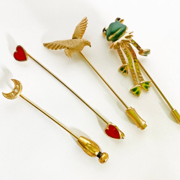 Vintage Gold Tone Stick Pins (Pick One)