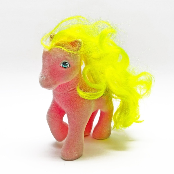 Vintage 1985 My Little Pony MLP So Soft Shady Flocked Horse with Sunglasses