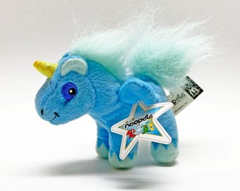 Vintage 2004 Neopets Blue Uni Mini Plush with Tag, McDonald's Happy Meal Toy
