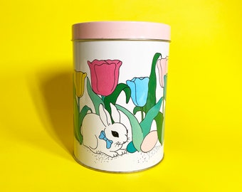 Vintage White Rabbit Storage Tin
