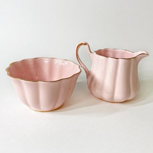 Vintage Pink Cream and Sugar Dishes