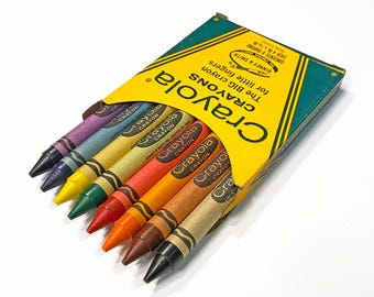 Vintage Binney & Smith Crayola No. 80 Large Crayons in Box, 8-Count, Unused