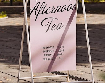 A Frame Sign, Sidewalk Sign, Custom Business Sign, Outdoor/Indoor Sign, Personalized Signs, Sandwich Sign, Storefront Sign, Cafe Logo Sign