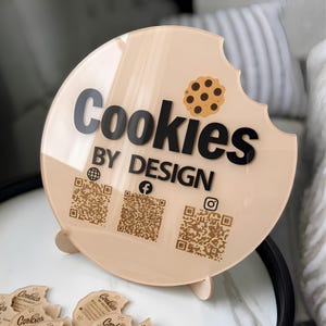 Custom Acrylic QR Code Sign, Business Payment Sign, Social Media Display, QR Scan Sign, Business Logo Sign, Salon business QR logo sign