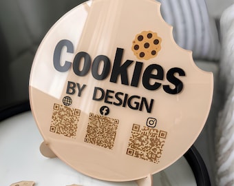 Custom Acrylic QR Code Sign, Business Payment Sign, Social Media Display, QR Scan Sign, Business Logo Sign, Salon business QR logo sign