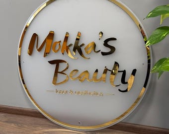Custom Acrylic Business Sign, Salon Sign, Wall Decor, Acrylic Logo Sign, Shop Sign, Personalized Gifts, Business Logo Sign