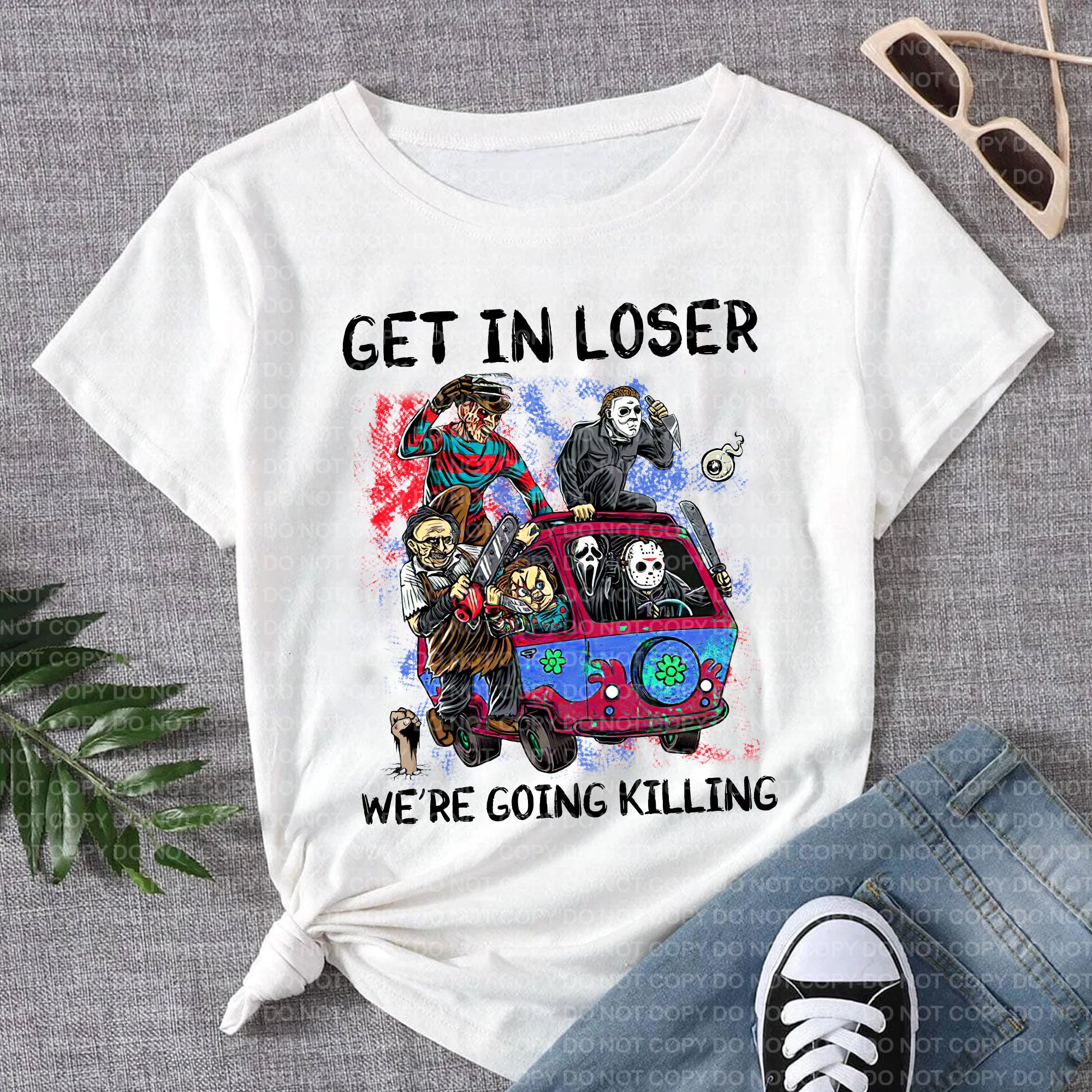 Discover Get In Loser We're Going Killing Halloween Horror Movie Killers T-Shirt