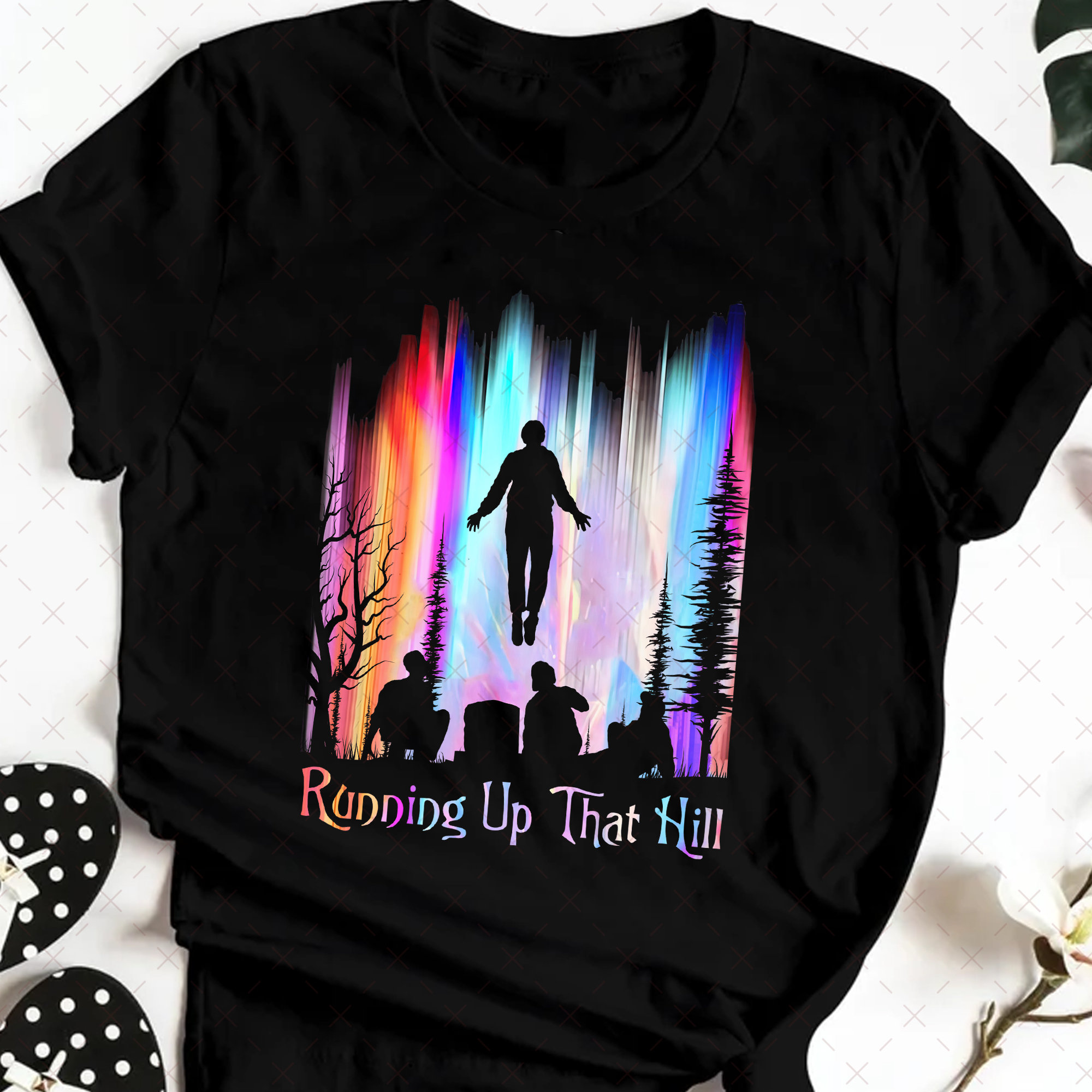 Running Up That Hill Parole Francais Running Up That Hill Retro T-shirt