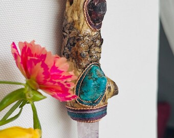 Wild Heart Awakening Talisman Amulet of Pure Love Connection, Garnet Love, Turquoise Connection, Thodocrosite Heart and Amethyst Soul