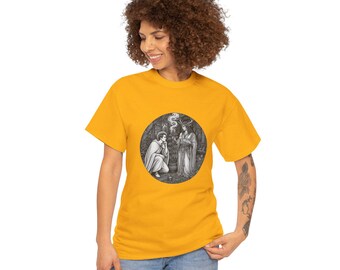 Merlin and the Enaree Illustration Tee | Occult Moon Circle, Tarot Scene