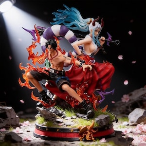 Ace Yamato Figure, One Piece Battle Statue, 30CM PVC Anime Collectible, Flame Effect Display Model, Manga Fan Gift