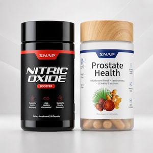 Snap Supplements Booster d'oxyde nitrique + Suppléments pour la santé de la prostate pour hommes, circulation, endurance et soutien urinaire, 60 + 90 gélules