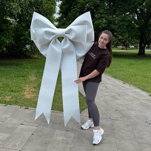 Large White Door Bow | Wedding Entrance Decor | Front Door Decoration | Storefront Grand Opening Bow | Luxury Event Decor |  Outdoor Bow