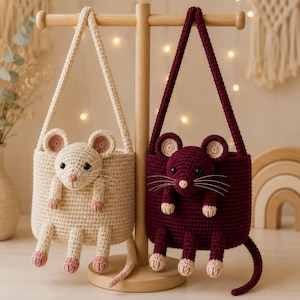 Rat Tote Bag Crochet Pattern – Amigurumi Opossum Bag (PDF Digital Download)