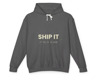 Sudadera Ship It, Sudadera Fix It In Prod para desarrolladores, Regalo para programadores
