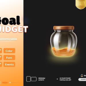 Honey Jar Goal Widget | Custom Twitch Goal Overlay for StreamElements, Streamlabs & OBS
