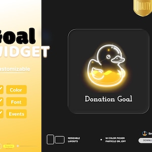 Duck Goal Widget | Twitch Donation, Follower & Sub Goal for StreamElements, Streamlabs and OBS