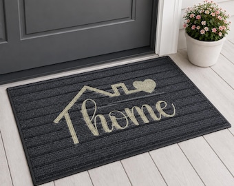 Striped Entryway Doormat: Absorbent, Non-Slip, Washable Home Decor Rug