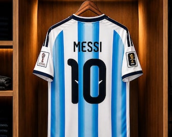 Argentina Inspired Soccer Jersey | Argentina Messi #10 National Team Fan Shirt | Blue White Football Jersey for Kids & Adults | Fan Edition