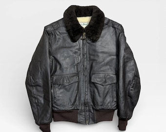 70年代 L.L.Bean G-1タイプ レザーフライトジャケット メンズ 40 ブラウン ヴィンテージ