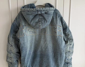 new Ksubi slouchy bomber jacket astral sott medium denim m
