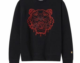 Kenzo Limited Edition Tiger Logo Embroidered Chinese New Year Black Sweatshirt