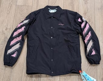 メンズ OFF-WHITE グラフィティパペットグラフィックコーチジャケット ブラック ミディアム