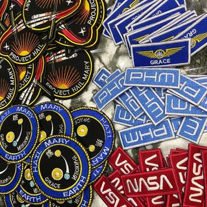 Project Hail Mary Embroidered Patches | Ryland Grace, NASA, Earth Sci-Fi Cosplay (Iron-on) image 3