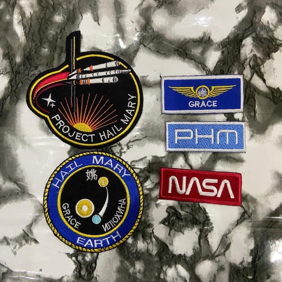 Project Hail Mary Embroidered Patches | Ryland Grace, NASA, Earth Sci-Fi Cosplay (Iron-on)