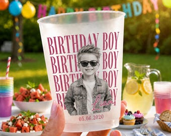 Personalized Birthday Retro Photo Frosted Cup, Birthday Party Plastic Cup, Birthday Decor, Party Supplies, Birthday Party, Home Decor