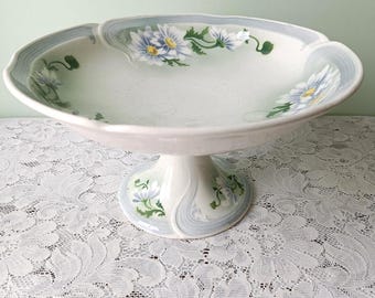 Antique French Lunéville Compote Stand | Pedestal Serving Dish | French Country | Cottagecore Centrepiece
