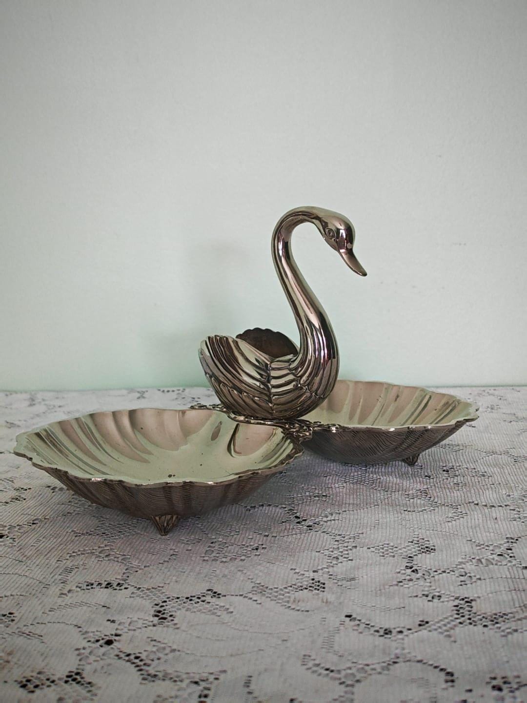 Silver Swan Dish - Etsy