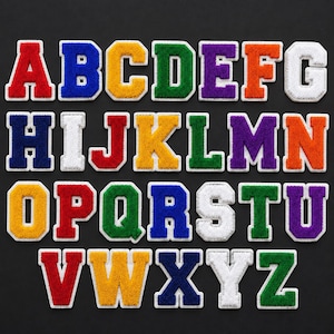 Chenille Varsity Letter Patches: Iron-On Alphabet Appliques (8-Inch)