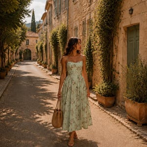 Bohemian Vintage Floral Maxi Dress, Cottagecore Boho Dress, Romantic Country Dress, French Countryside Summer Dress